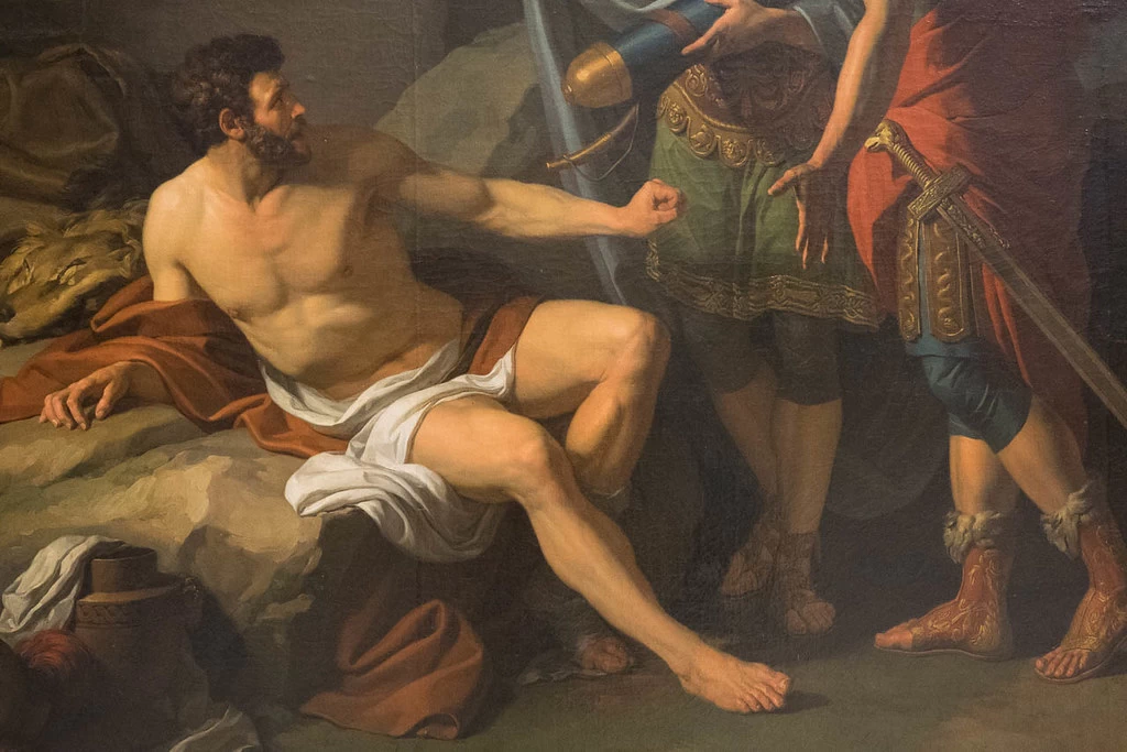 Ulisse e Neottolemo sottraggono le frecce di Ercole a Filottete - Museo delle Belle Arti di Bordeaux, dettaglio